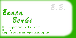 beata berki business card